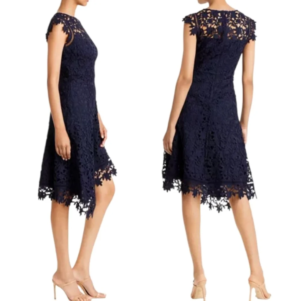 Eliza J Asymmetric Lace Cocktail Dress - Picture 2 of 11